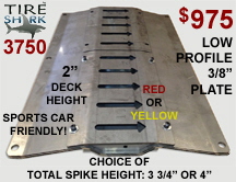 TireShark™ brand Traffic Spikes by TrafficSpikesUSA.com / Monsoon Mfg. LLC. One-way access control systems for road traffic, retractable tire poppers, Tiger Teeth, Cobra, Enforcer motorized spike strips for in-ground & surface installation, directional treadle systems for in-bound and out-bound pneumatic tires. Discount: apartment complex, shopping center, mall, airport, military base, factory and business to protect parking lot, employee, security, public access, commercial property. Contractors welcome.